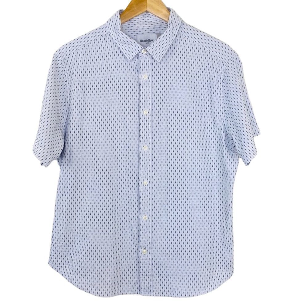 Goodfellow white black short sleeve shirt large